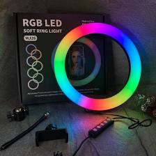  Кольцевая селфи-лампа RGB LED 45см (10)N33(10466) 10466