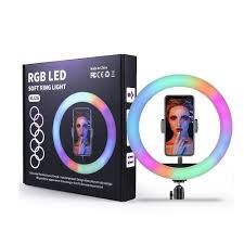  Кольцевая селфи-лампа RGB LED 26см (30)N32(10459) 10459