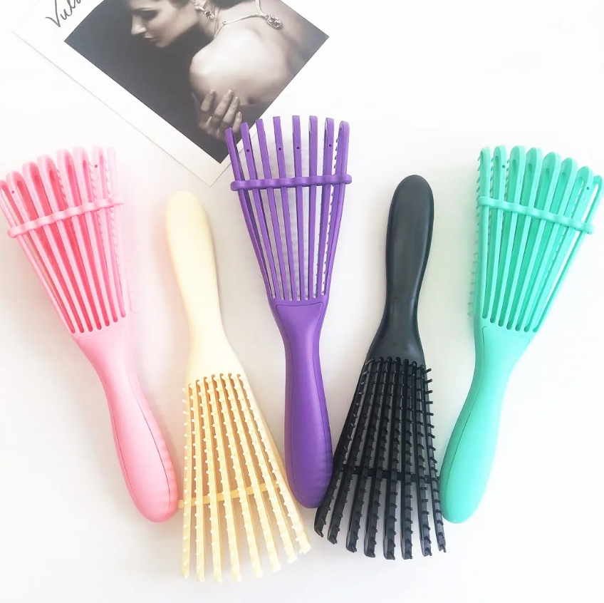  silicone comb Расческа профессиональная расчесывающая афро-американская NJ-512 (200)N63(10605)(24) 10605
