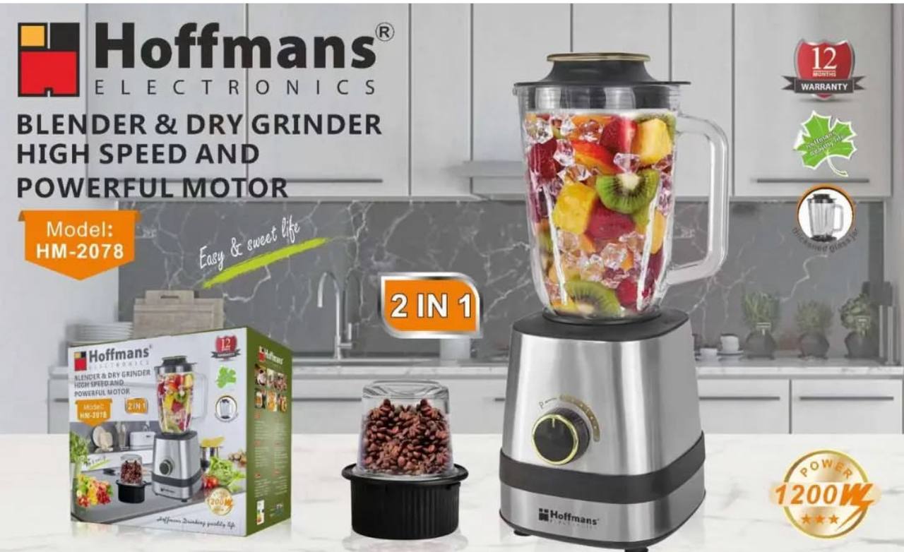  Стационарный блендер+кофемолка 2IN1 1200W Hoffmans HM-2078 (8)(11348)(44) 11348