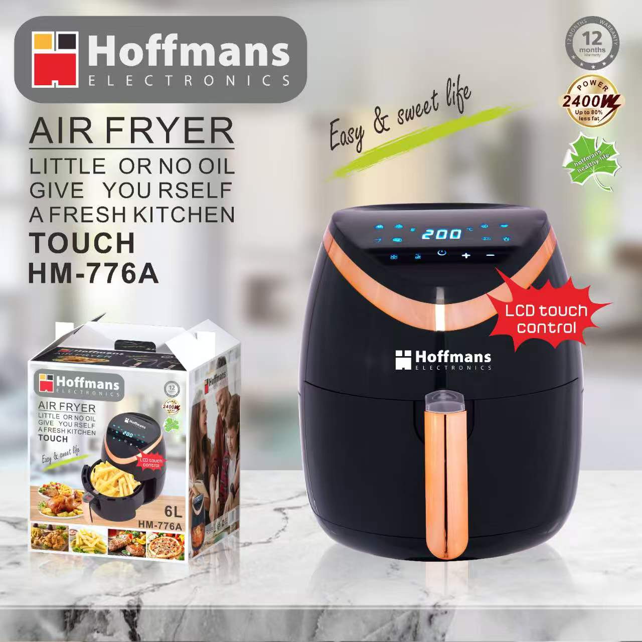  Аэрофритюрница Hoffmans 6.0L 2400W  HM-776А (4)(11356)(44) 11356