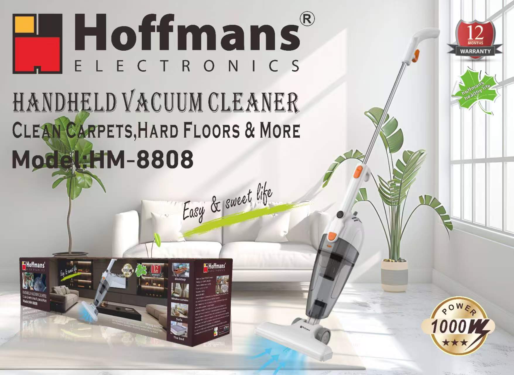  Вакуумный пылесос Hoffmans 1000W HM-8808 (8)(11358)(44) 11358