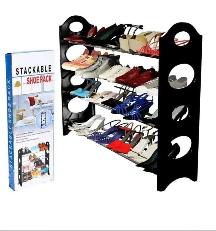 Полка для обуви органайзер Amazing Stackable Shoe Rack, 4 полки на 12 пар NJ-487(14)N61(10590) 10590 Полка для обуви органайзер Amazing Stackable Shoe Rack, 4 полки на 12 пар NJ-487(14)N61(10590) 10590