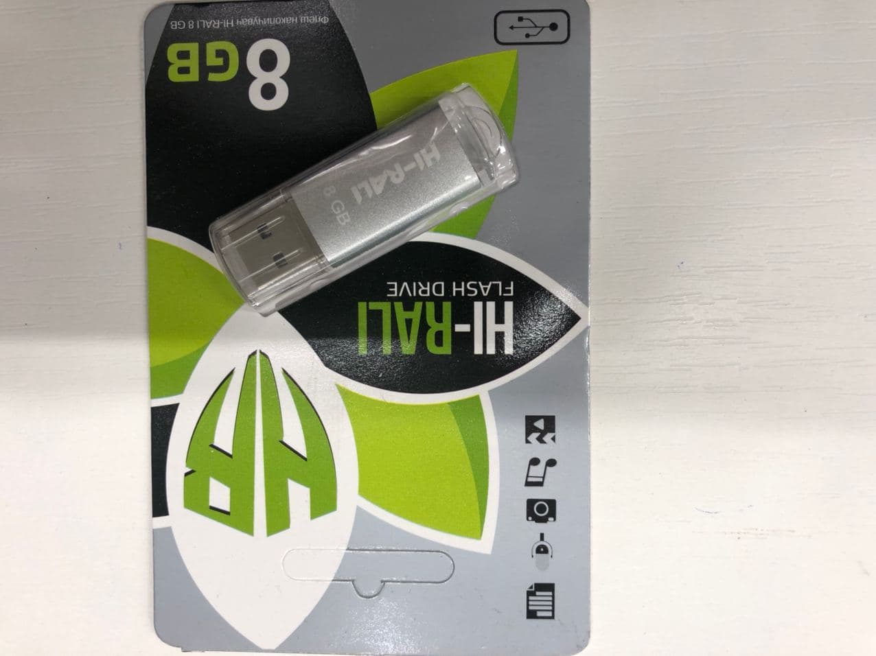  Накопитель USB 8GB Hi-Rali Rocket серия серый 10403 10403