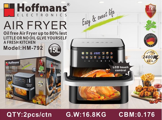  Аэрофритюрница Hoffmans 15L 2 тена 2400W HM-792 (2)(11373)(44) 11373
