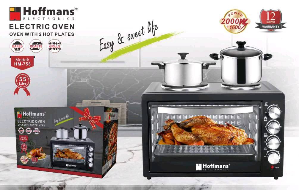  Электропечь 2в1 Hoffmans 55L 2000W HM-753 (1)(11217)(44) 11217