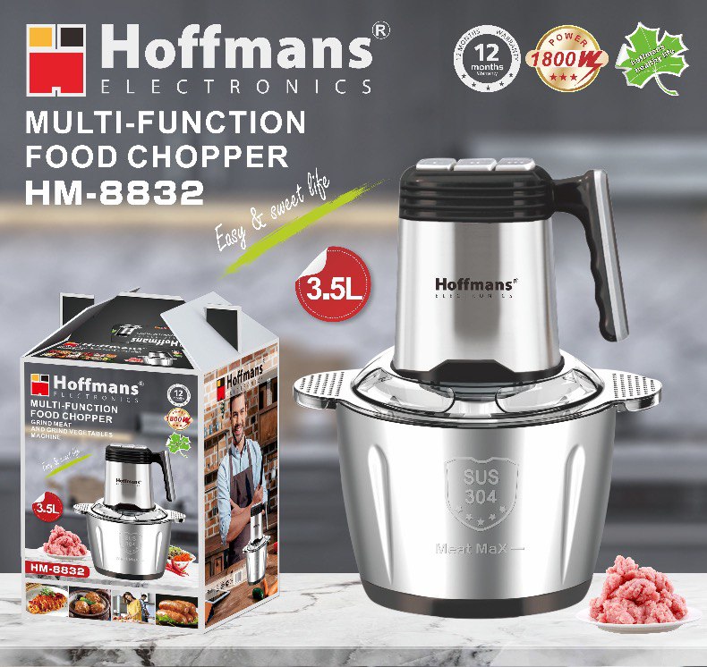  Металический измельчитель Hoffmans 3,5L 1800W HM-8832 (16)(11226)(44) 11226